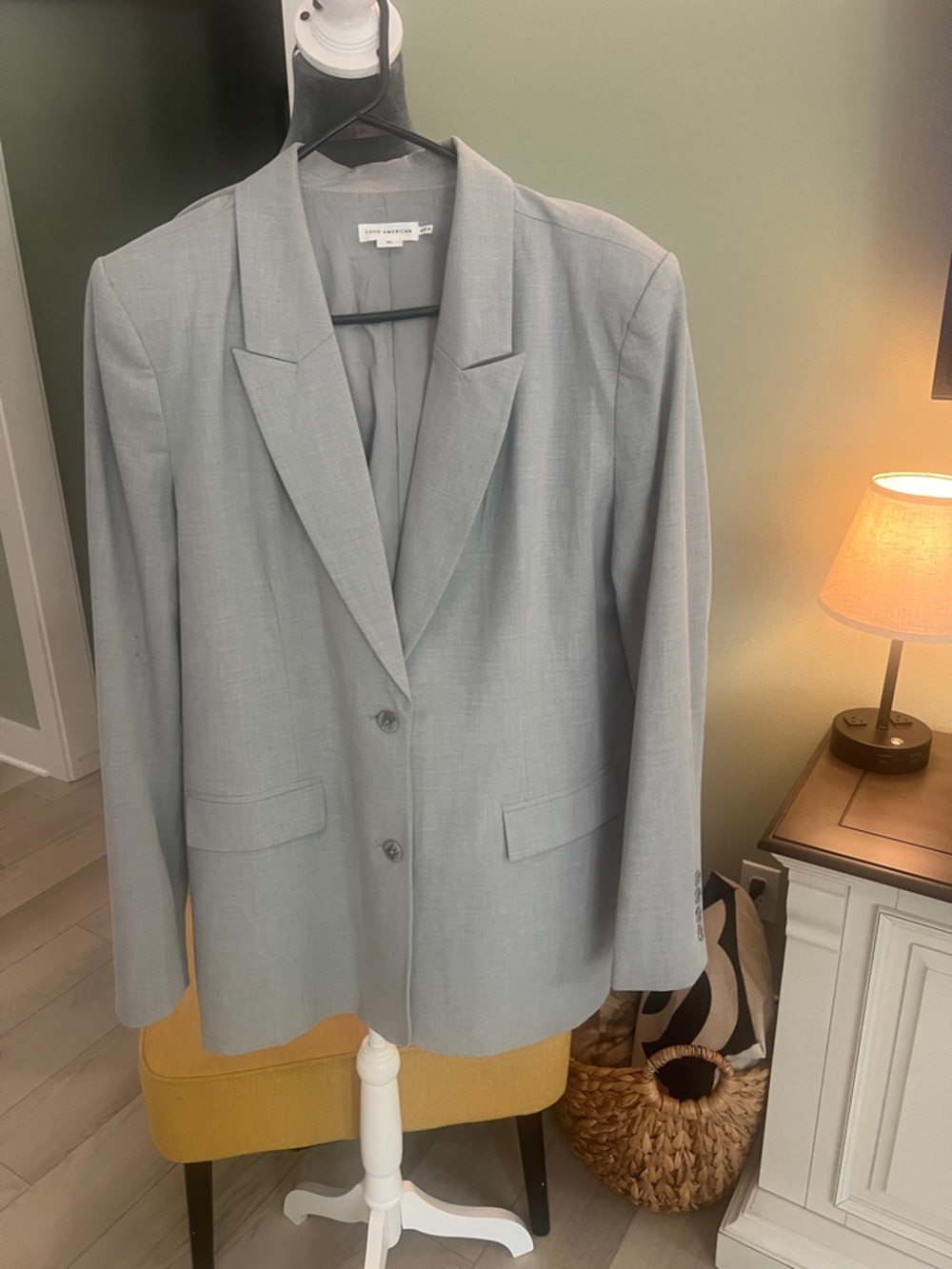 Good American Light Gray Women's Tailored Blazer